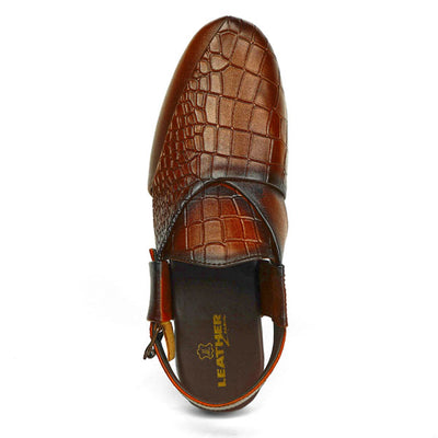 Croc-Embossed Peshawari Chapple