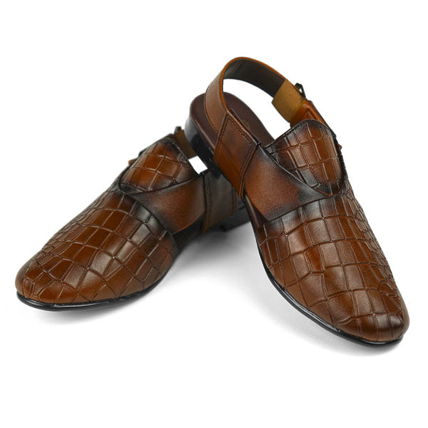 Croc-Embossed Peshawari Chapple