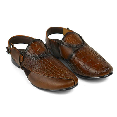 Croc-Embossed Peshawari Chapple